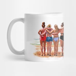 BFF best friends watercolour painting Mug